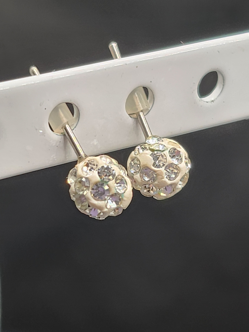 Gold Crystal Pavé Dome Stud Earrings